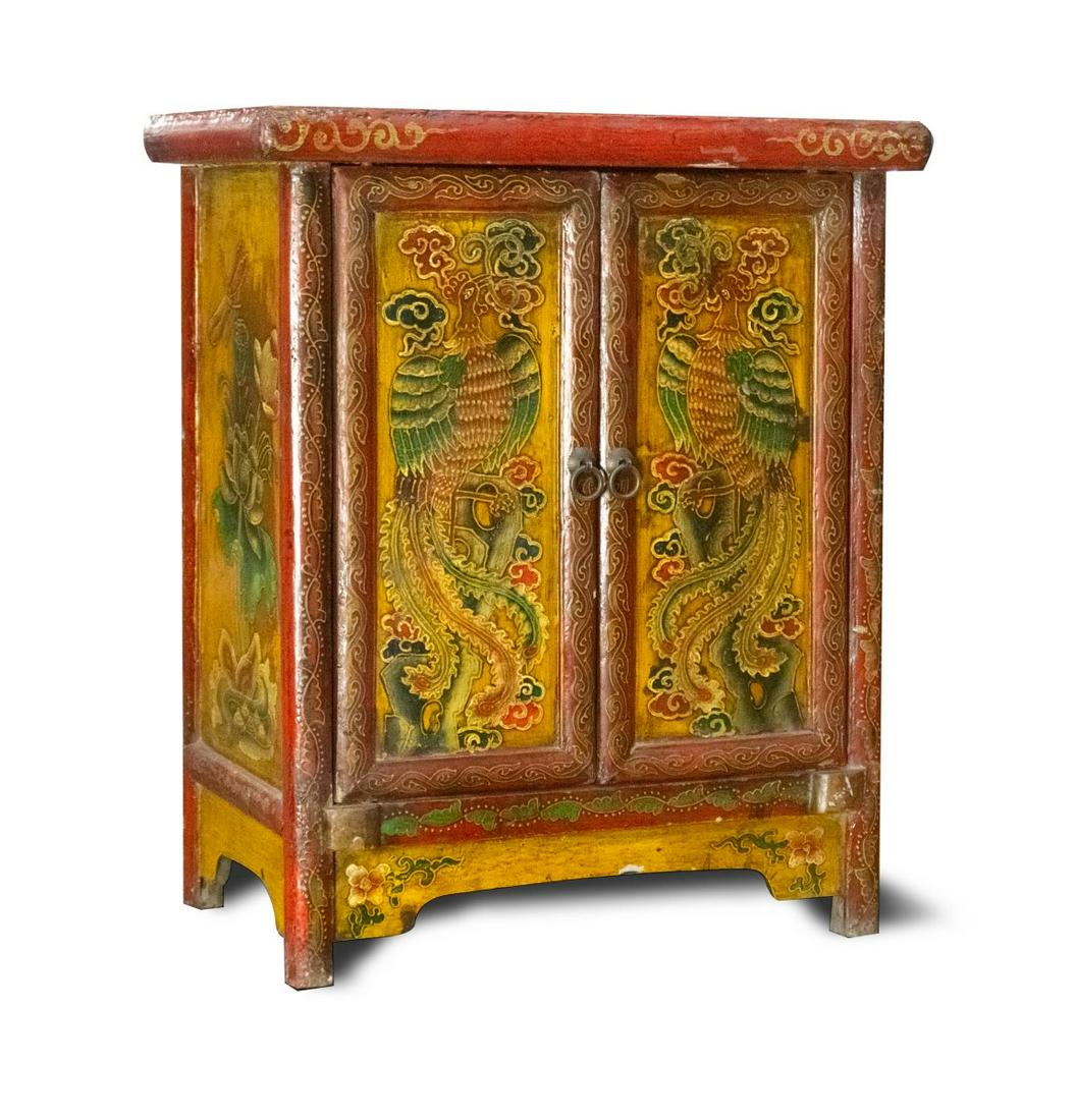 TIBETAN STYLE CABINET PHOENIX CLOUD DOORS (1 of 1)