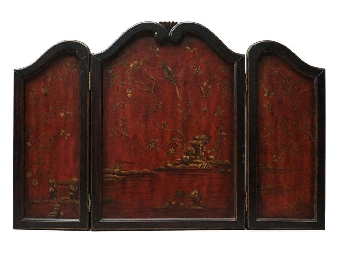 PAINTED WOOD FIREPLACE SCREEN (1 of 3)