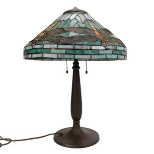 Handel Table Lamp Branded HANDEL Dragonfly Lamp: H:10 1/4in(26cm) W:9.5in(24.1cm)