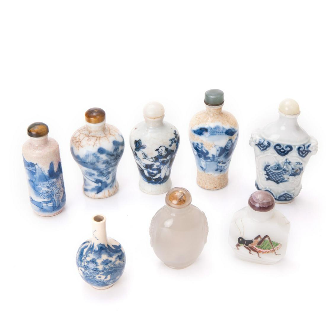 GROUP OF EIGHT SNUFF BOTTLES (1 of 20)
