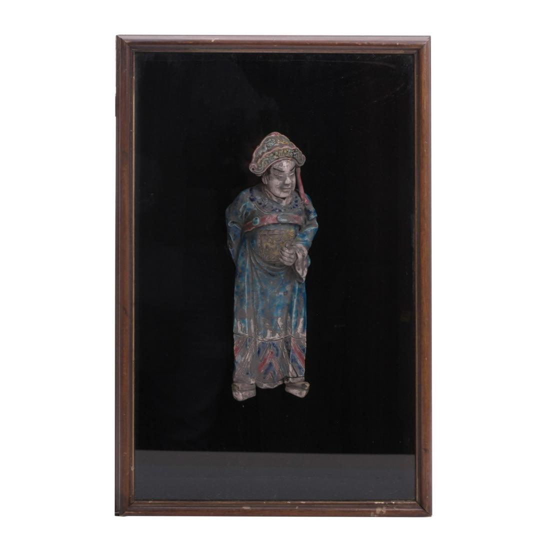 CHINESE FAMILLE ROSE GLAZED ROOF TILE SHADOW BOX (1 of 6)