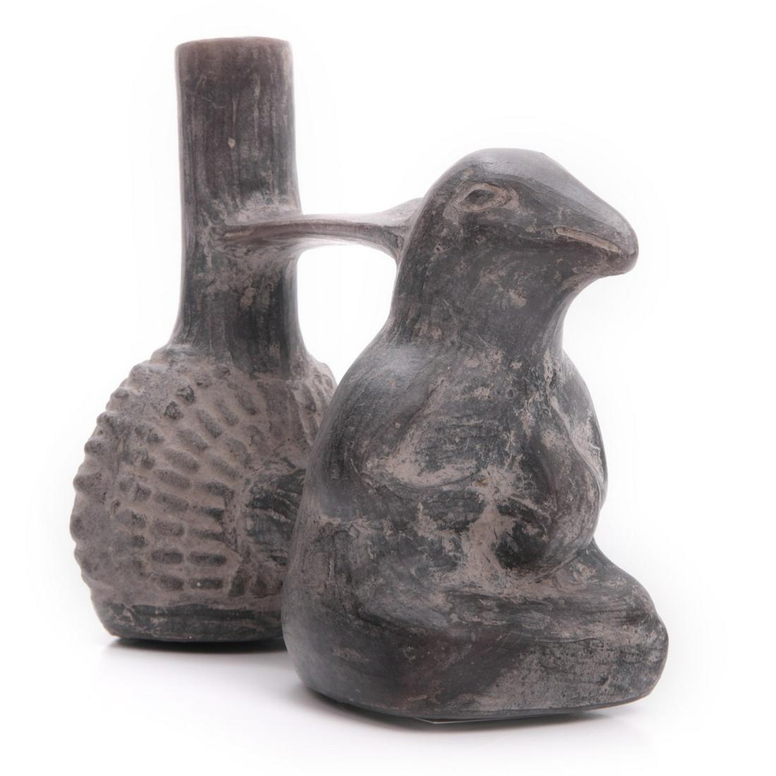 PRE-COLUMBIAN CHIMU BLACKWARE BIRD WHISTLE (1 of 5)