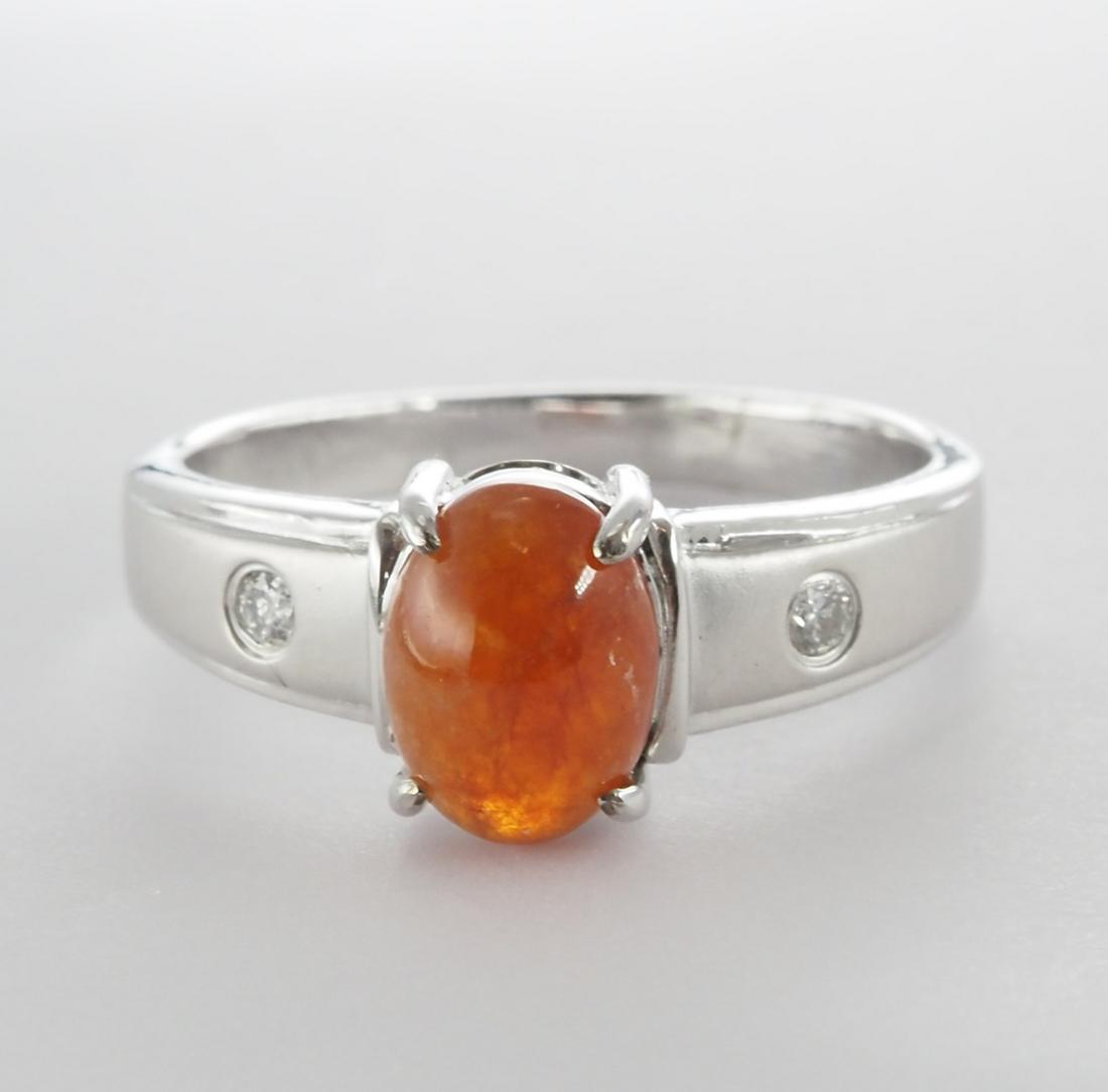 Natural red jadeite and diamond ring (1 of 5)