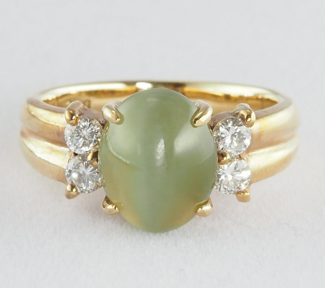 Natural cat eye and diamond ring (1 of 6)