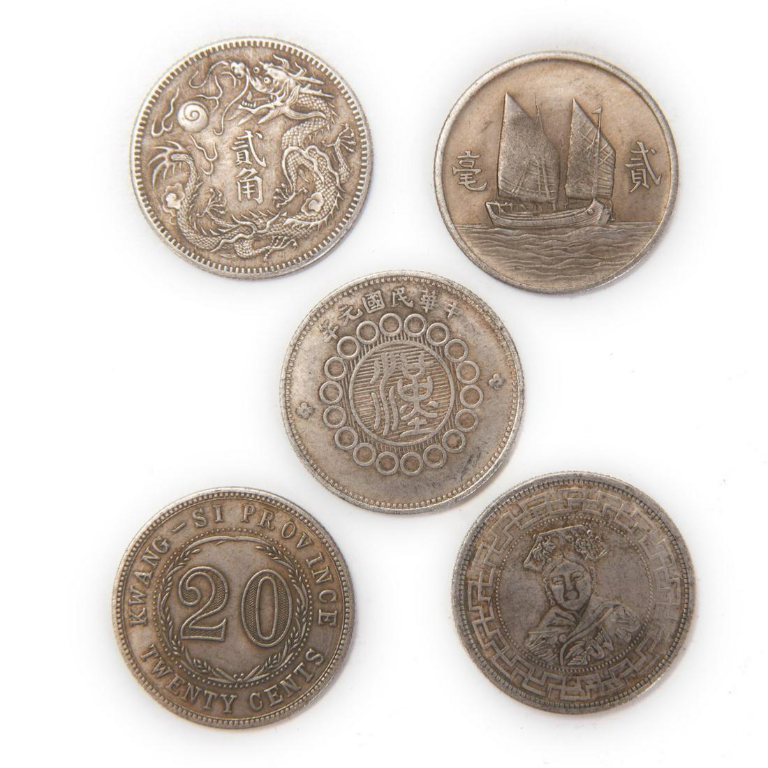 GROUP OF FIVE CHINESE COINS (1 of 6)
