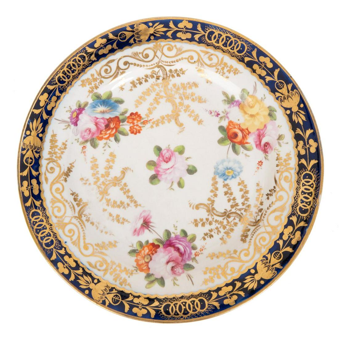 QING DYNASTY EXPORT GILDED FLOWER PLATE (1 of 6)