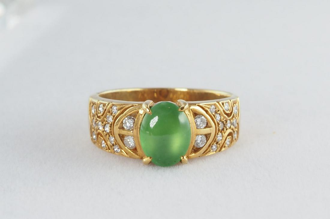 Natural jadeite and diamond ring (1 of 7)