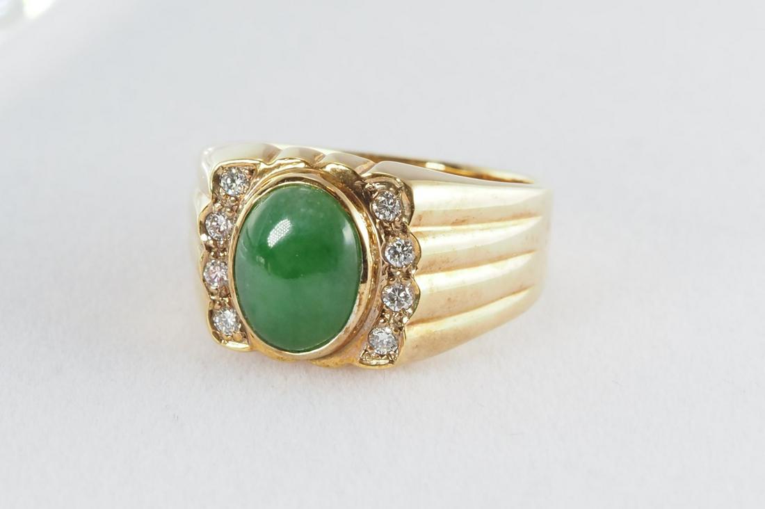 Natural jadeite and diamond ring (1 of 8)