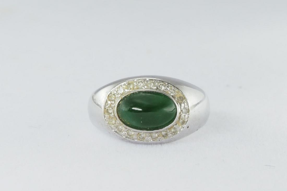 Natural jadeite and diamond ring (1 of 7)