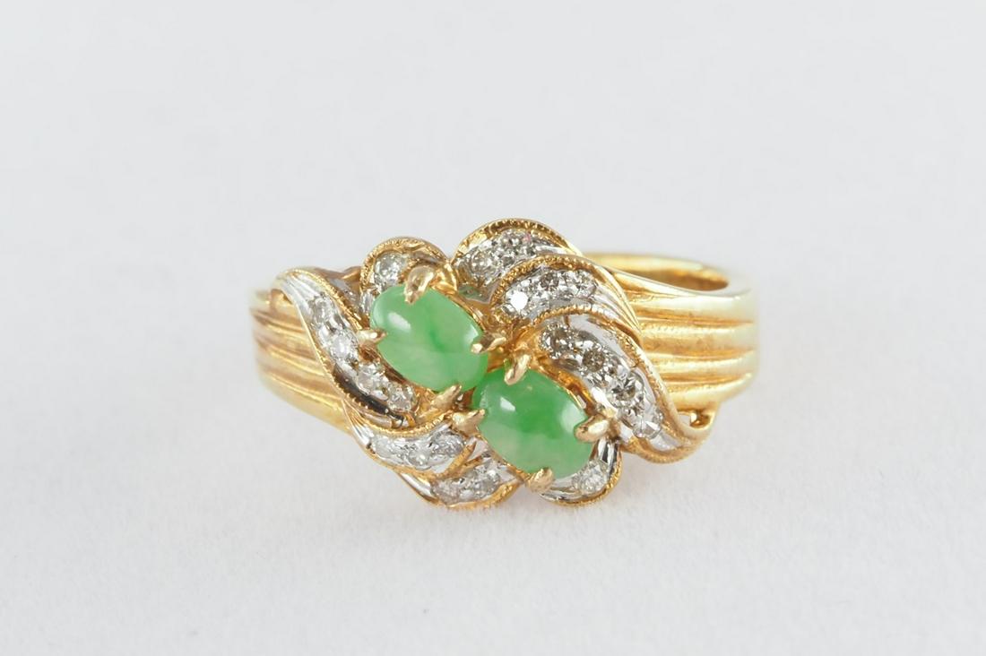Natural jadeite and diamond ring (1 of 7)