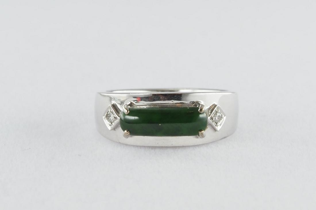 Natural jadeite and diamond ring (1 of 7)