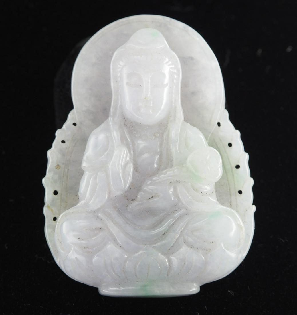 Natural jadeite Quanyin pendant (1 of 11)