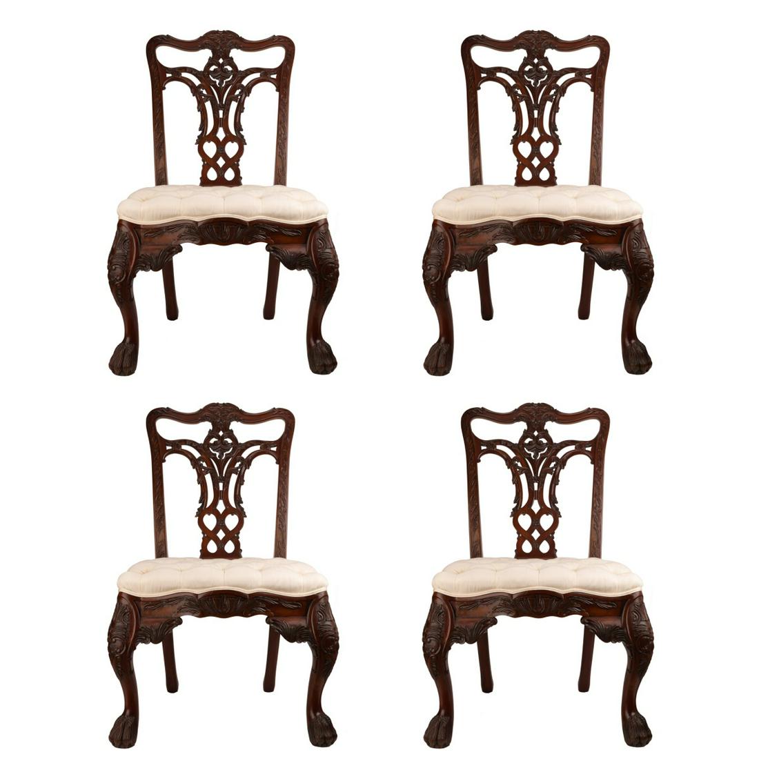 Set Of 4 Tufted Dining Room Chairs (1 of 9)