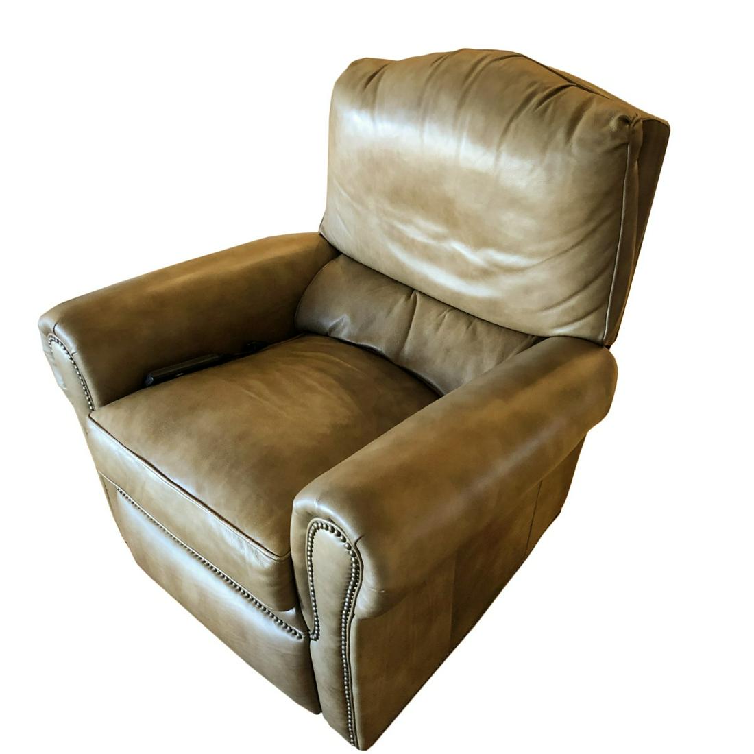 POWER LEATHER ELECTRIC RECLINER SINGLE SOFA: H:40in(101.6cm) W:38in(96.5cm) D:37in(93.9cm)