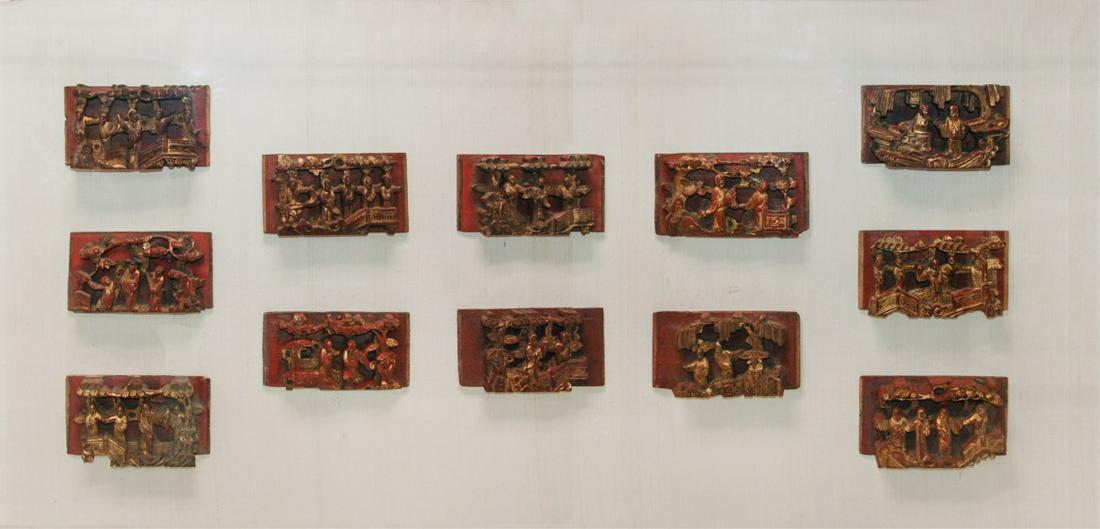 Large Framed Chinese Wood Carving Wall Art (1 of 4)