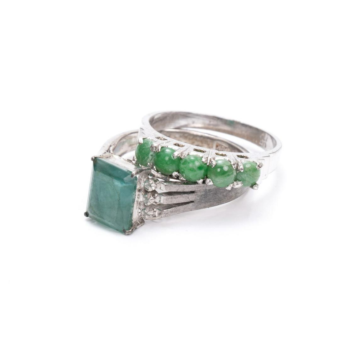 TWO 18k GOLD AND JADE RING (1 of 6)