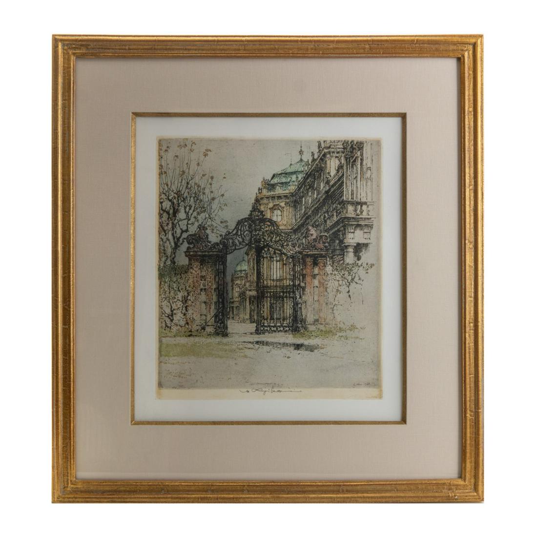 ROBERT KASIMIR SIGNED COLOR ETCHING "KARLSKIRCHE" (1 of 6)