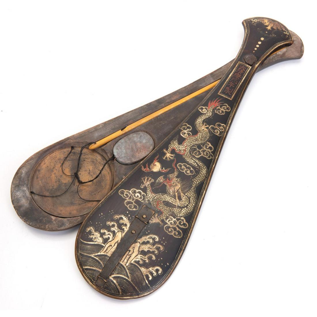 CHINESE OPIUM SCALE IN DECORATED CASE (1 of 6)