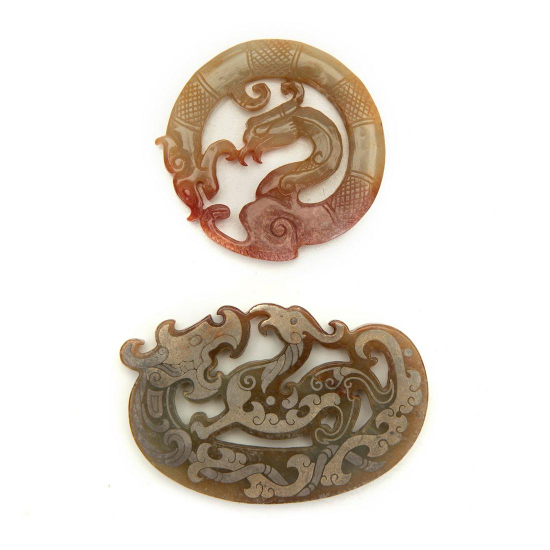 TWO CHINESE DRAGON JADE (1 of 6)