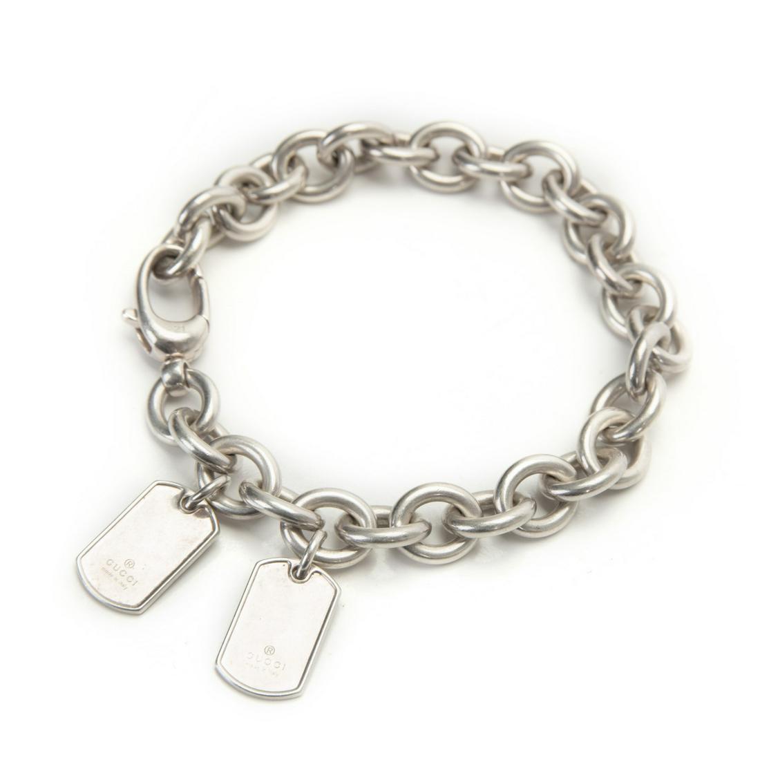 GUCCI MENS SILVER BRACELET (1 of 6)