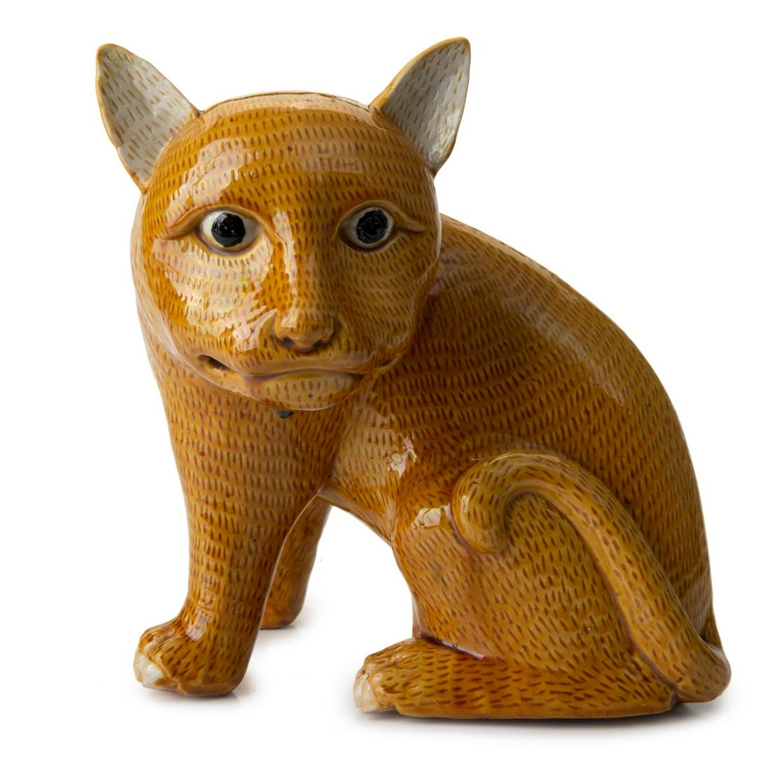 CHINESE CERAMIC GLAZED CAT (1 of 6)