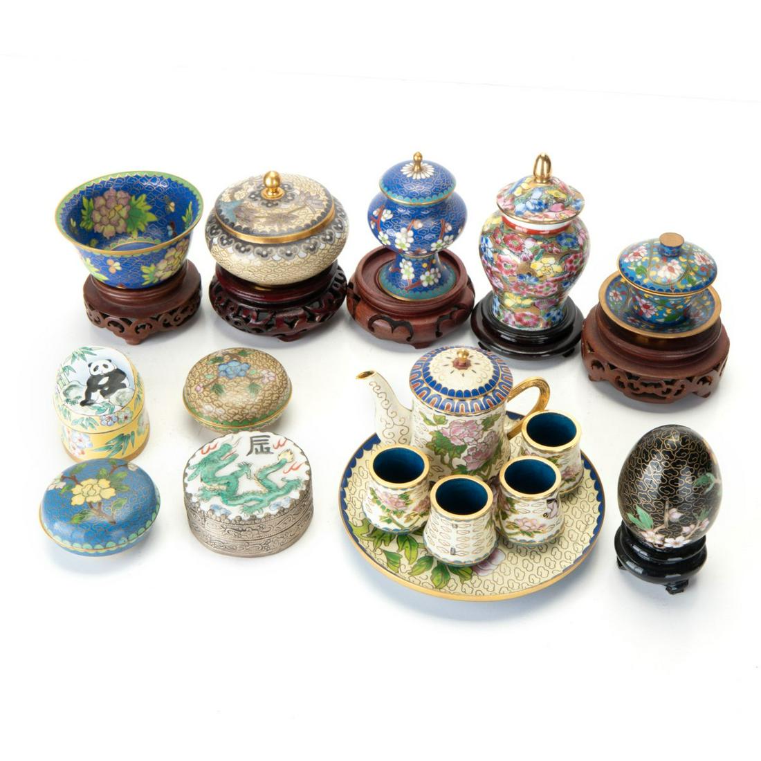 GROUP OF CHINESE CLOISONNE JARS TEASET (1 of 6)