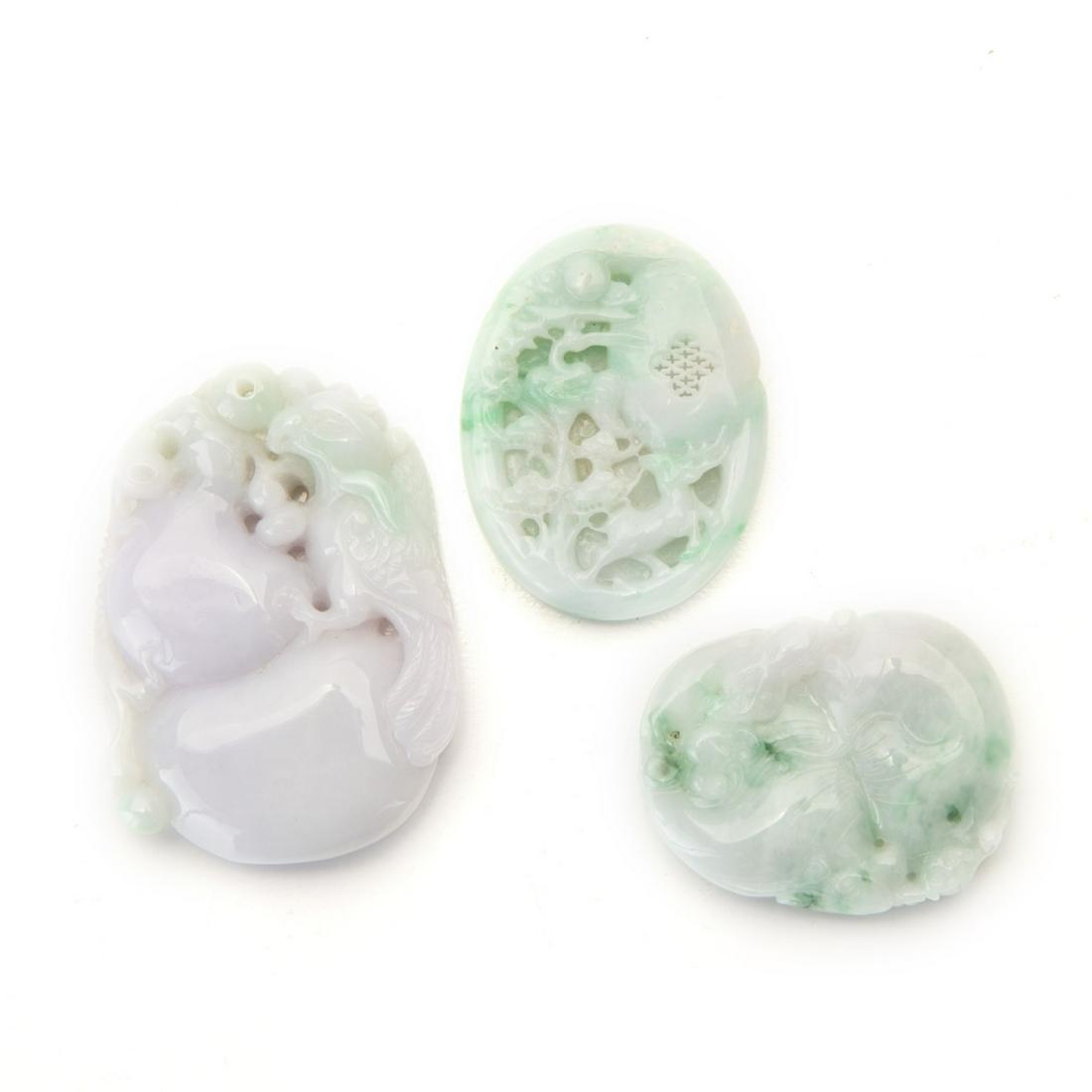 THREE JADE TOGGLE CARVINGS (1 of 6)