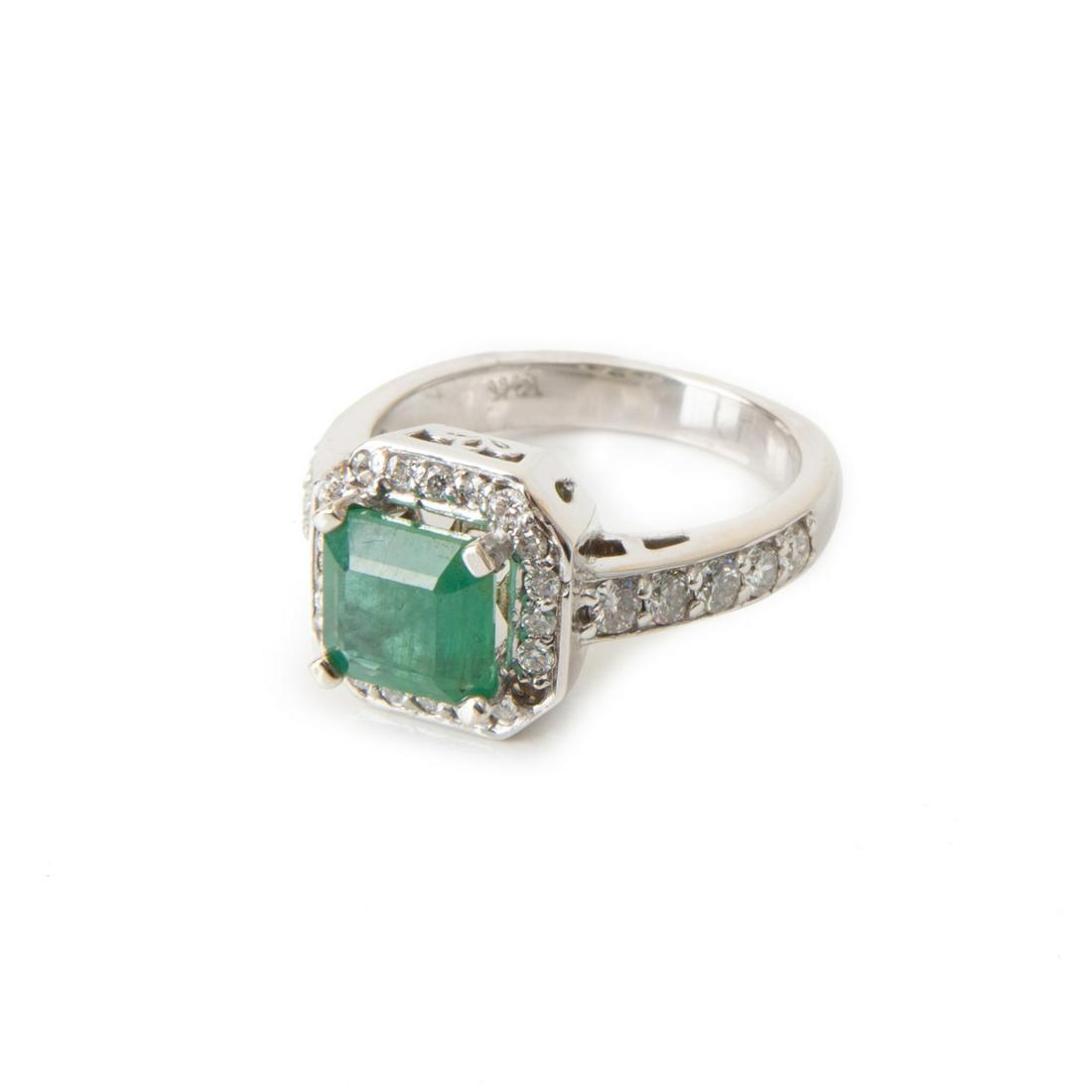 2.1ct EMERALD DIAMOND 14k GOLD RING CERT. (1 of 6)