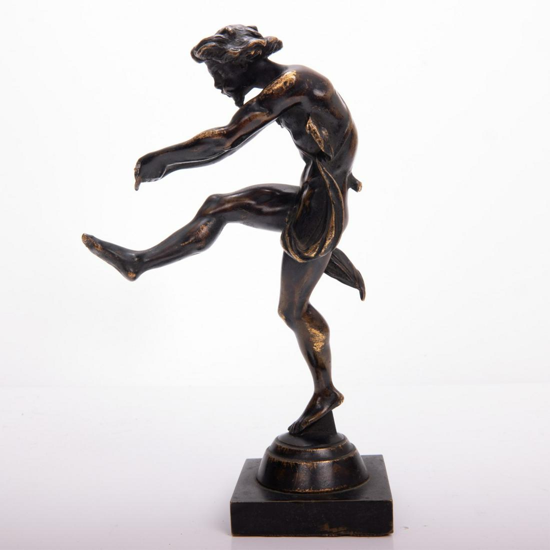 BRONZE FIGURE OF FLUTE PLAYER, Un-signed (1 of 6)