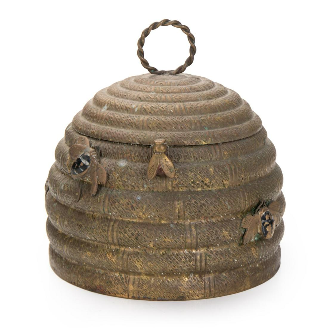 MOTTAHEDEH BRASS BEEHIVE CONTAINER FROM INDIA (1 of 6)