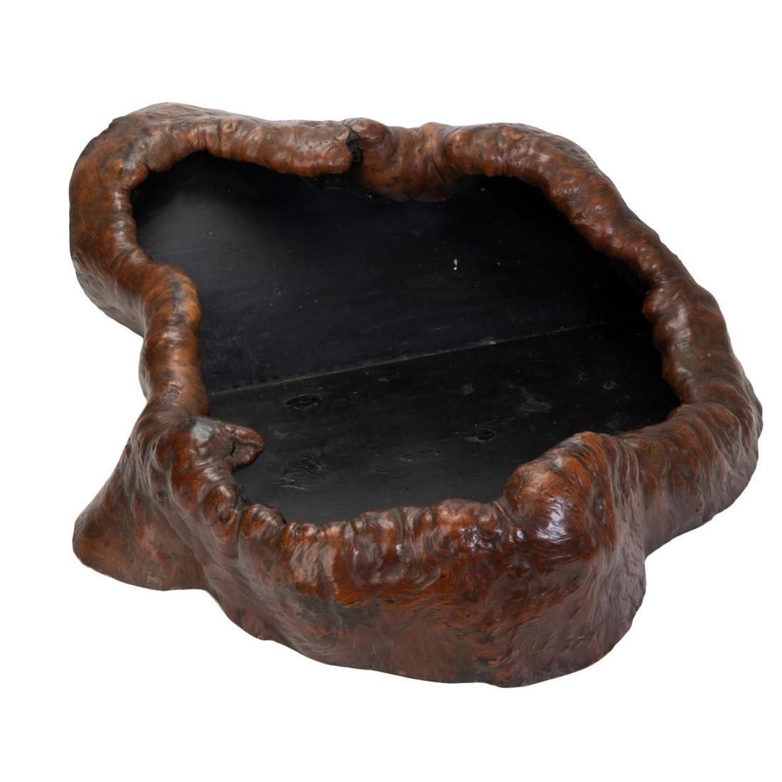 LARGE CHINESE BURL WOOD BONSAI TRAY (1 of 6)