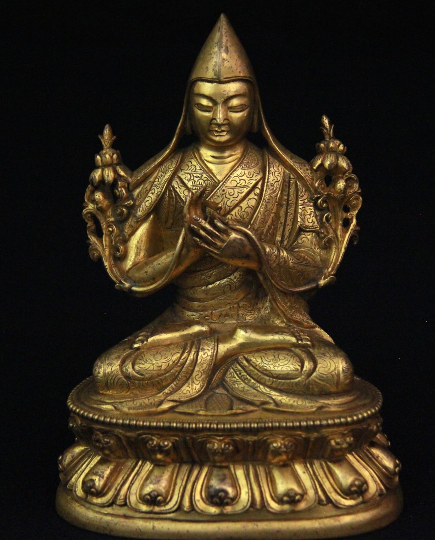 GILT BRONZE TIBETAN BUDDHA (1 of 10)