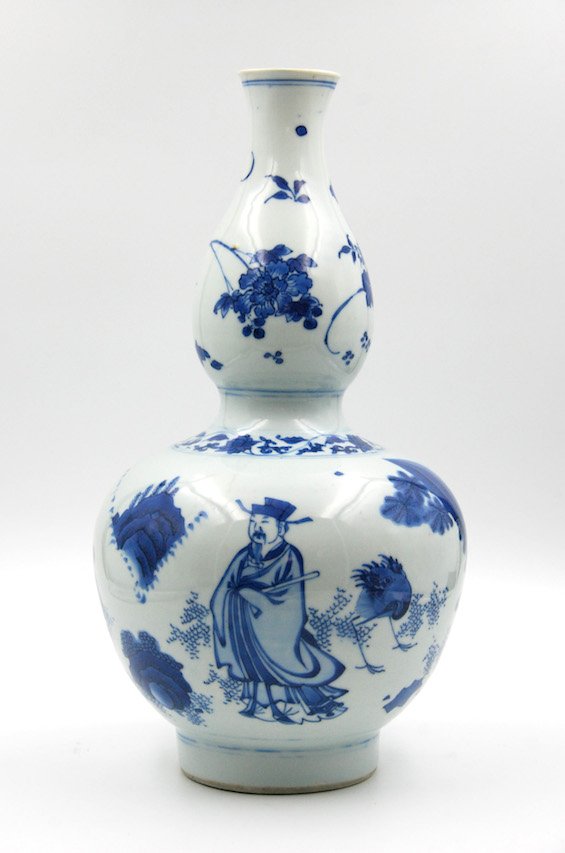 BLUE AND WHITE DOUBLE-GOURD VASE CHONGZHEN (1 of 5)
