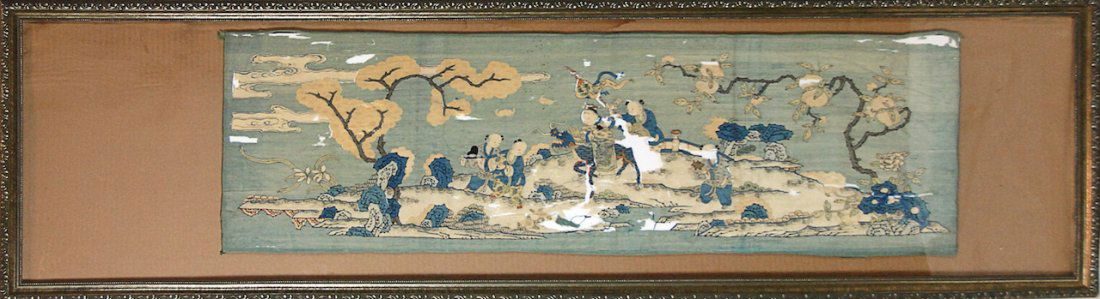 GREEN FRAMED KESI SILK EMBROIDERY (1 of 3)