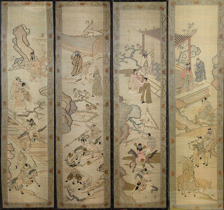 EARLY QING DYNASTY FOUR FRAMED KESI EMBROIDERY PANELS (1 of 2)