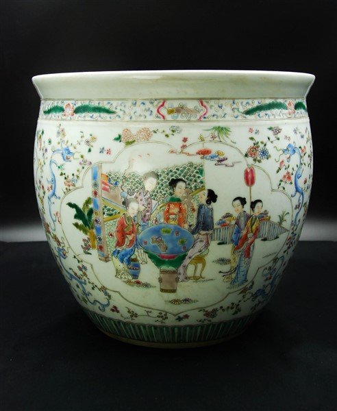 QING DYNASTY COURT YARD SCENE PLANTER (1 of 4)