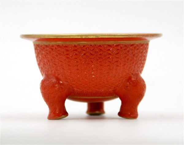 GILT RED TRIPOD INCENSE BURNER (1 of 4)