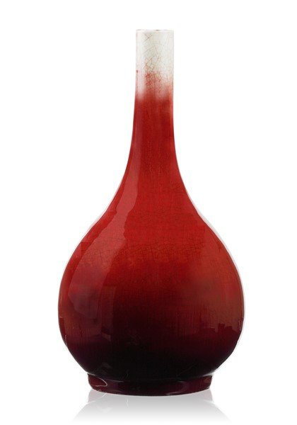 RED GLAZE LONG NECK VASE (1 of 1)