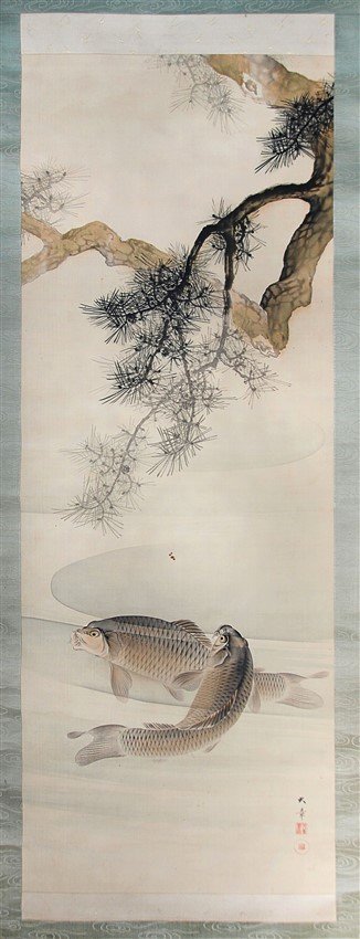 KOI AND PINE PAINTING (1 of 3)