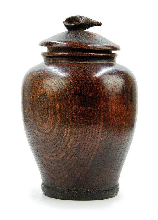 EDO DYNASTY (1615?1868)  JAPANESE WOOD JAR WITH LID (1 of 2)