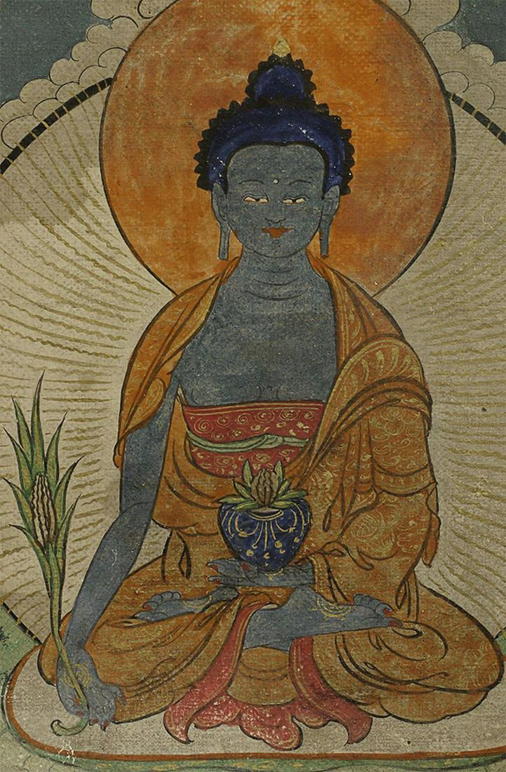 Outstanding Antique Mongolian Thangka. Measures 3 7/8" (1 of 7)