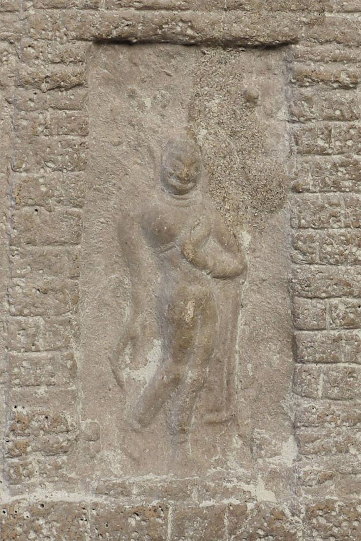 Antique Thai Walking Buddha clay tablet.: Antique Thai Walking Buddha clay tablet. Looks like a truly old one. is just over 3.5 inches tall