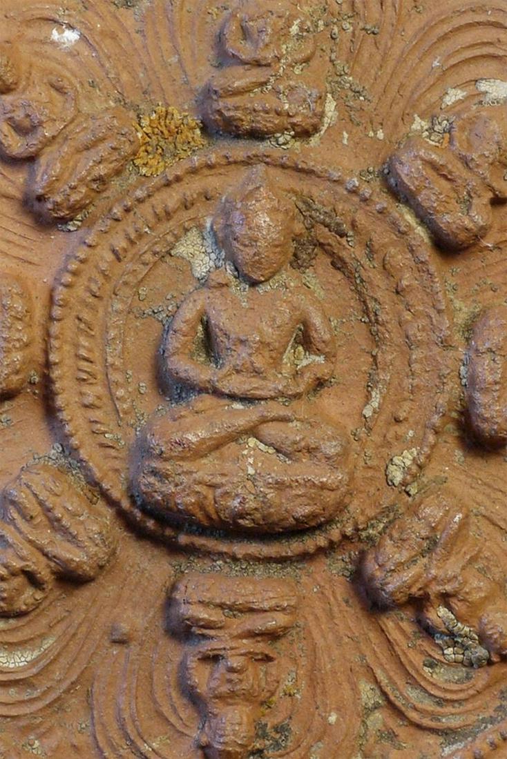 Very old Tibetan excavated terracotta Buddha mandala. (1 of 9)