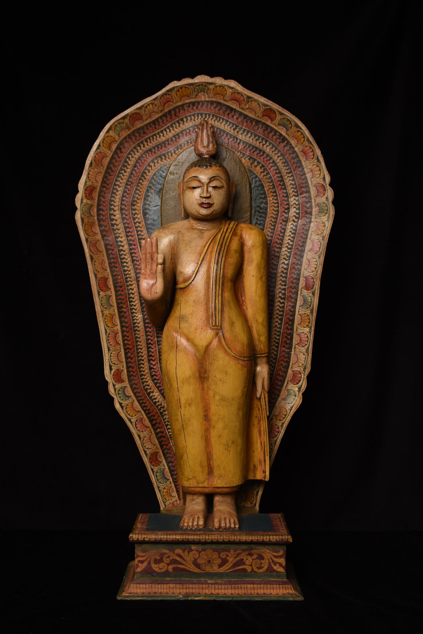 beautiful Vintage/old Sri Lankan Buddha with Backplate (1 of 14)