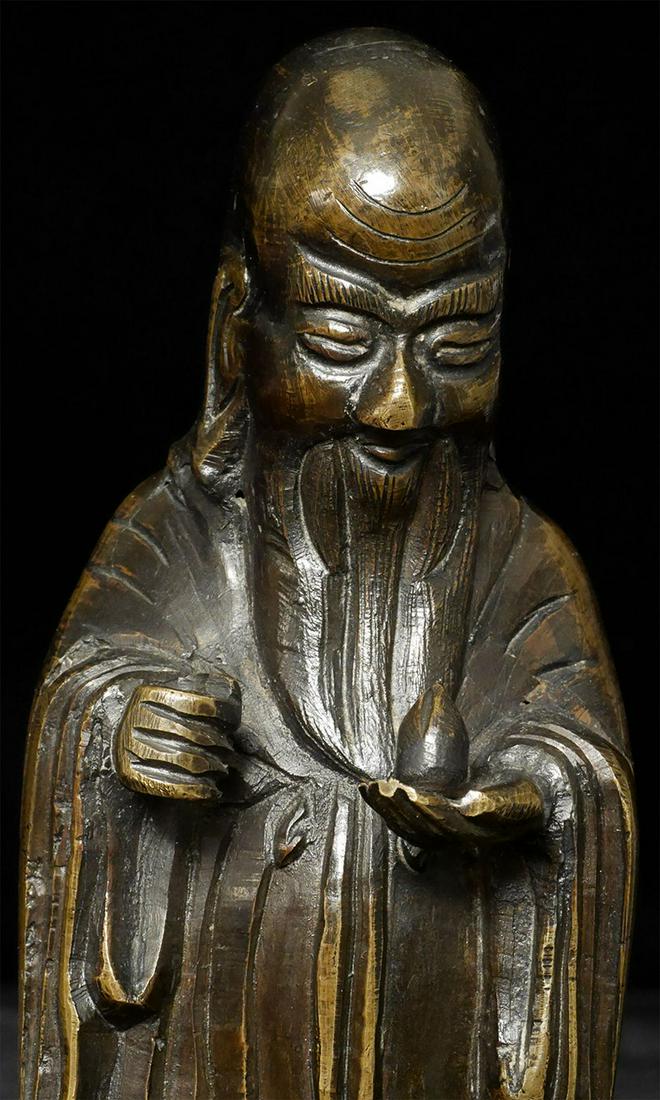 Antique Chinese Bronze Deity. Stands 6 5/8 inches tall (1 of 12)