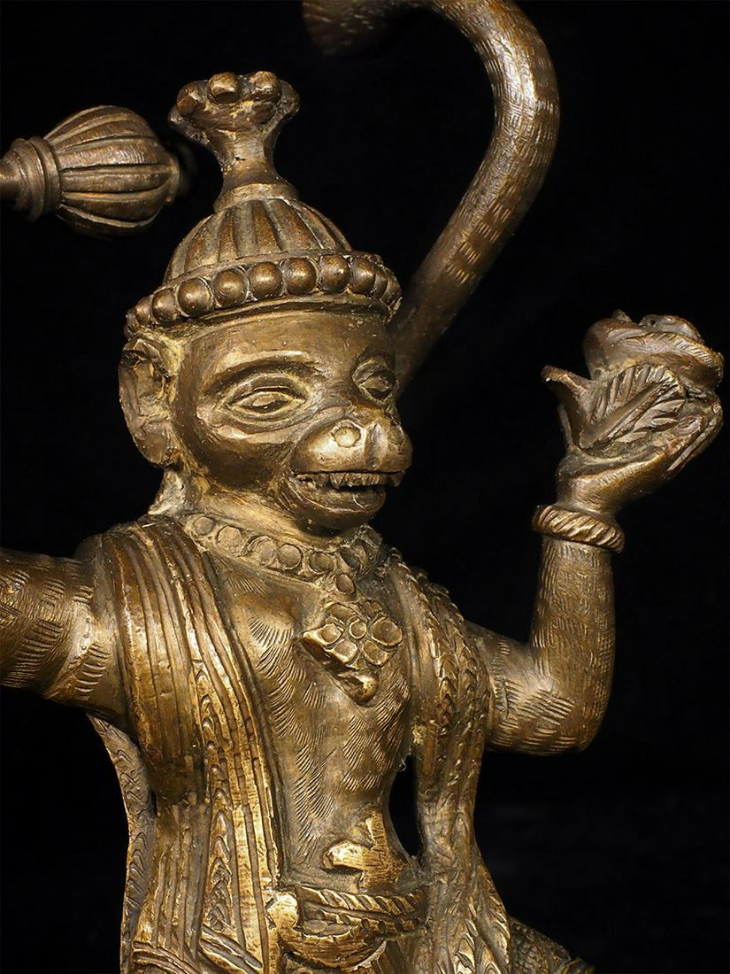 Fierce early 20thC Hanuman- deeply cast. (1 of 10)