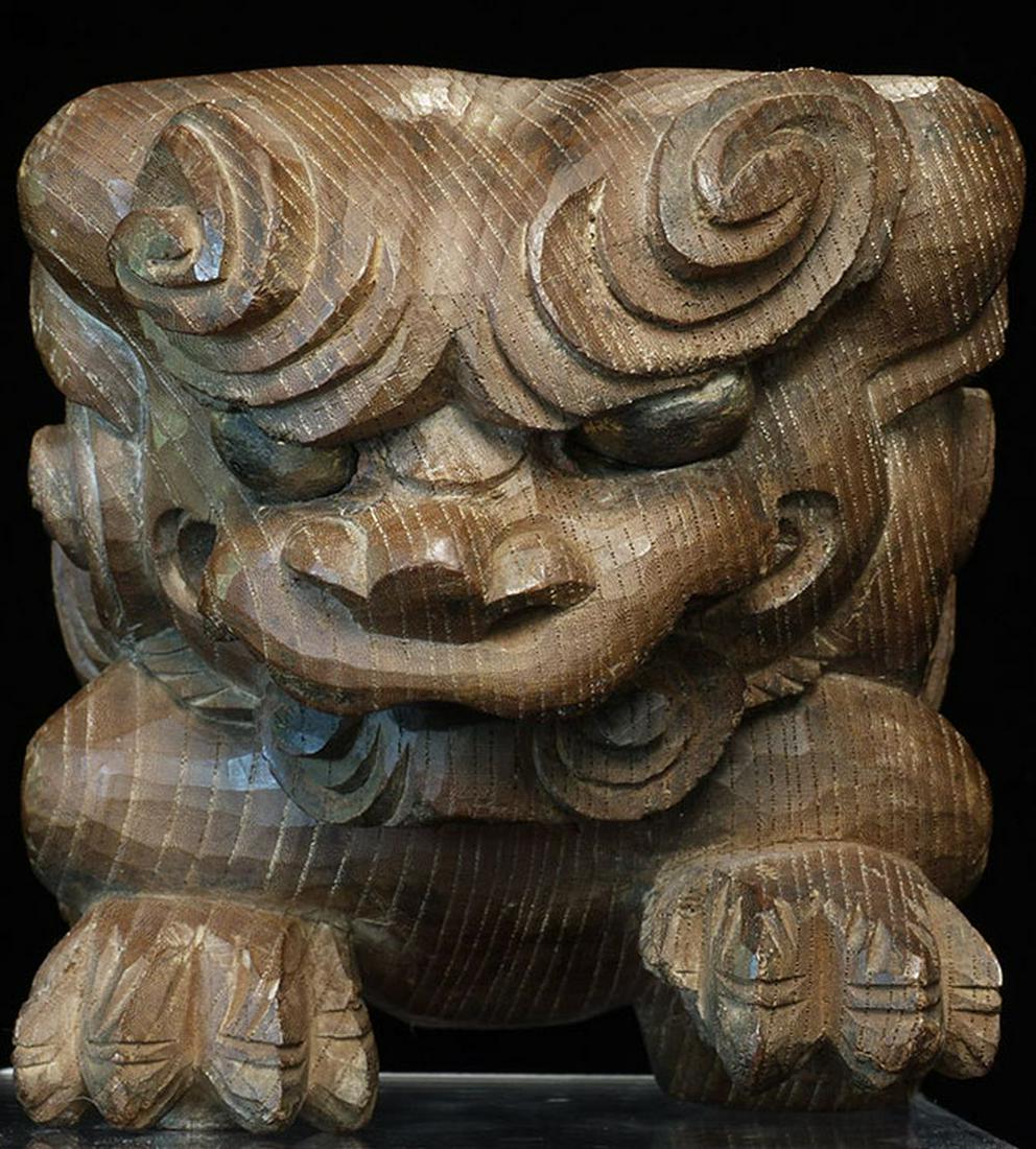 Nicely carved antique Indian (?) architectural beast. (1 of 8)