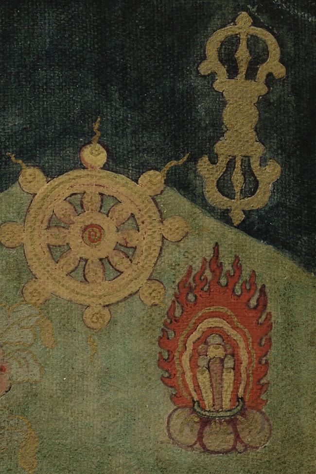 Antique Mongolian Miniature Thangka with auspicious (1 of 7)