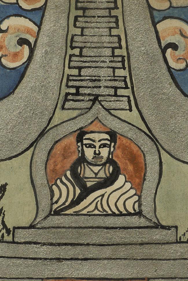 Wonderful Vintage/old Mongolian thangka.: Wonderful Vintage/old Mongolian thangka measures 3 1/8 x 4.25 inches. Exquisite!
