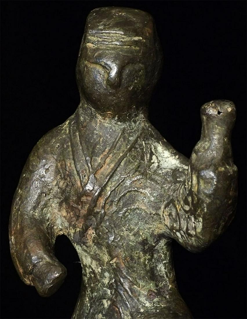 Bronze Chinese figure in a martial arts stance (1 of 13)